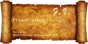 Friedl Vince névjegykártya